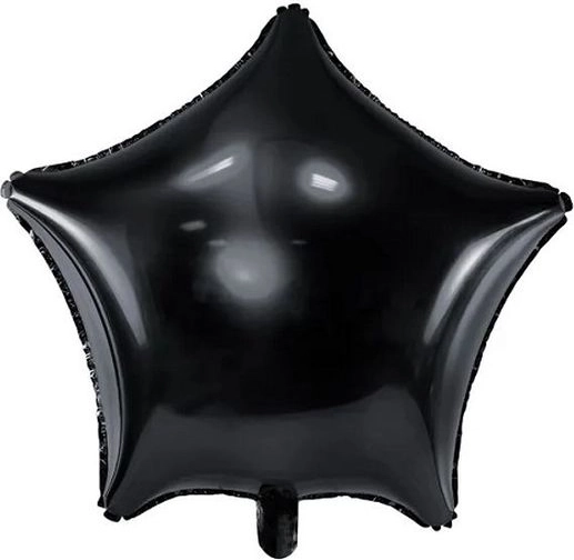 Fólia lufi csillag alakban, fekete, 48 cm