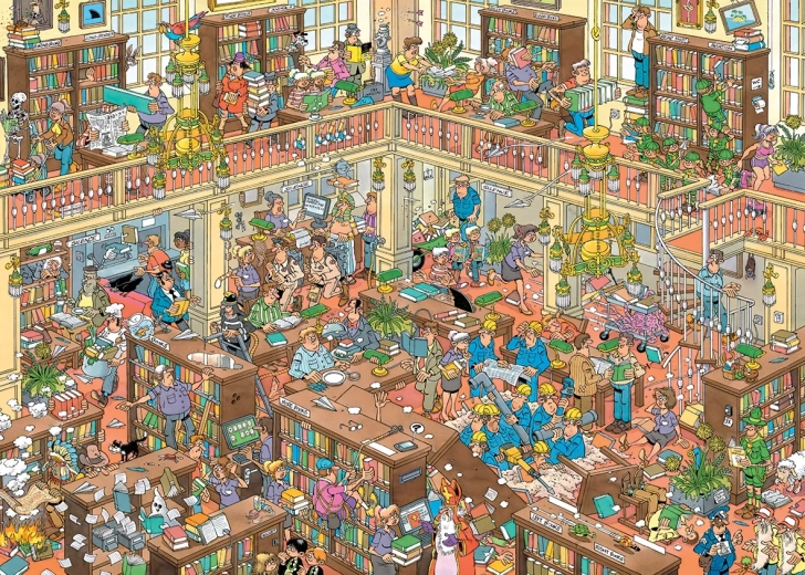 Jumbo puzzle Jan van Haasteren Könyvtár XL 500 darab