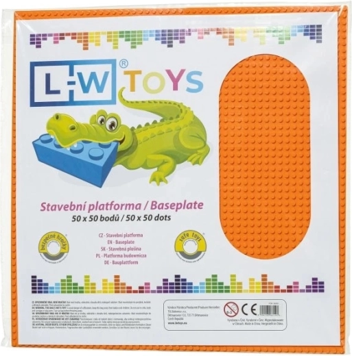 L-W Toys nagy építőalap 50 × 50 pont narancssárga