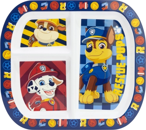 Paw Patrol gyerek tányér rekeszekkel Boy Rescue Pups 22 cm