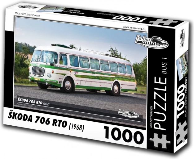 Puzzle RETRO-AUTA: ŠKODA 706 RTO (1968) autóbusz – 1000 darabos