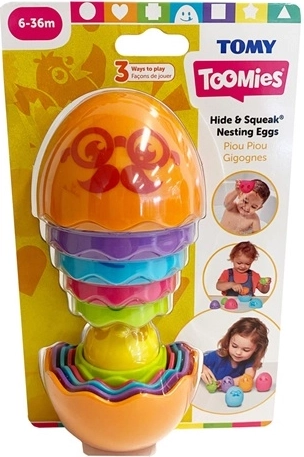 TOMY Toomies bújócskás és sípoló rakosgatós tojások