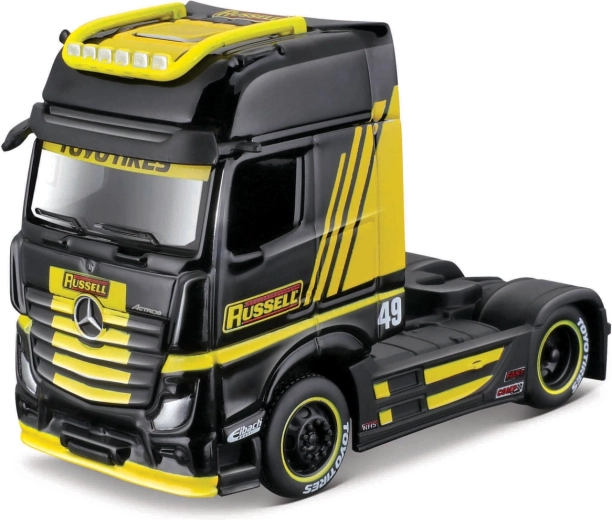 Maisto Mercedes-Benz Actros 1851 fekete-sárga 1:64