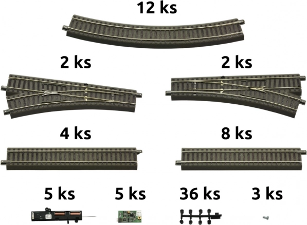 Roco geoLINE sínkészlet ágyazattal és tartozékokkal digitális kezdőkészletekhez