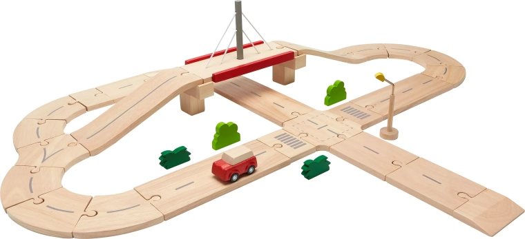 PlanToys fa autópálya híddal