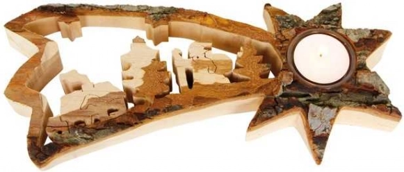 Karácsonyi dekoráció, teagyertya tartó Meteor
