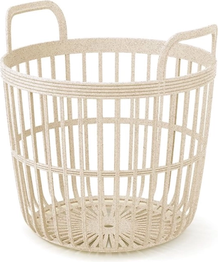 Zoe Basket Eco Wood fogantyús kosár 36,4 cm – krémszínű