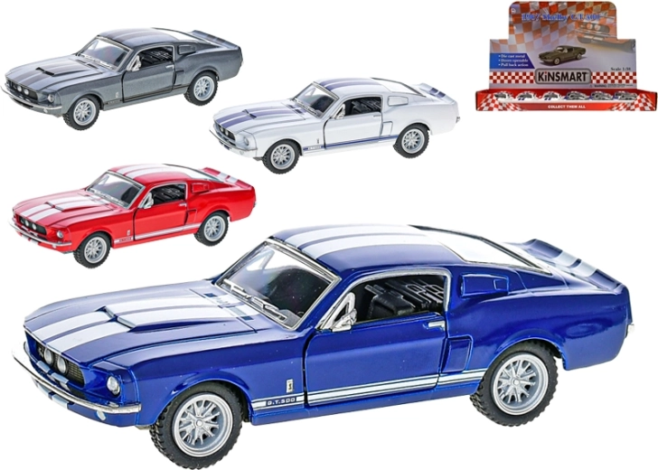Fém autómodell Ford Shelby GT500 1967 1:38 nyitható ajtókkal és pull-back meghajtással