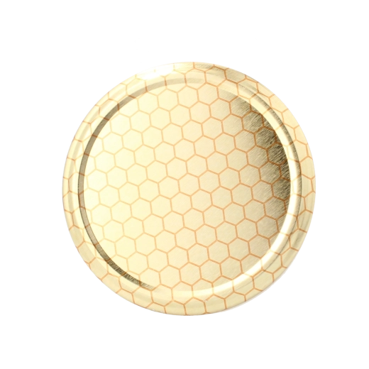 Méhüveges üvegekhez való tetők, lépmintával, 82 mm átmérő, 6 bevágás (600 db/csomag)