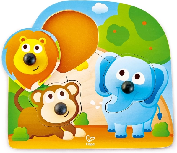 Fogantyús puzzle vadállatokkal