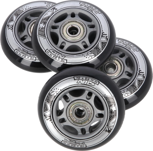 Inline görkorcsolyához való kerékszett 72 × 24 mm ABEC 9 csapágyakkal NILS EXTREME