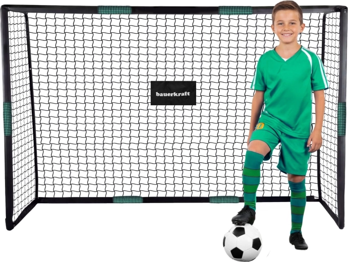 Bauerkraft futballkapu hálóval 180 × 120 × 60 cm, fekete-zöld