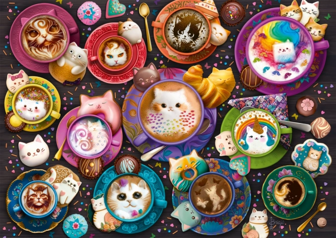 Kávés cicák puzzle 500 darab