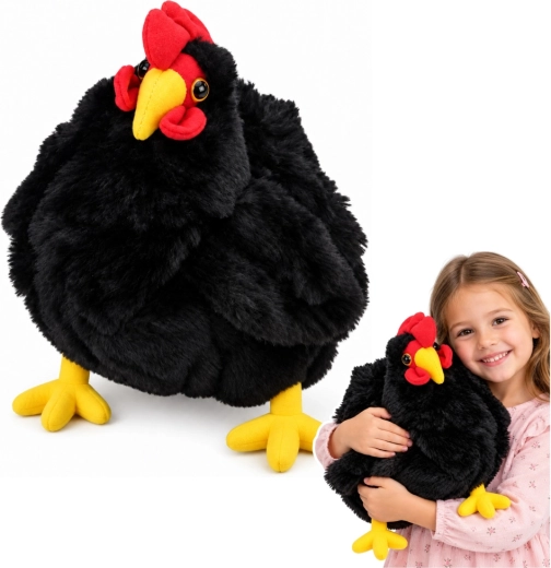 Fekete plüss tyúk 40 cm