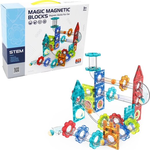 Mágneses golyópálya, 74 darab