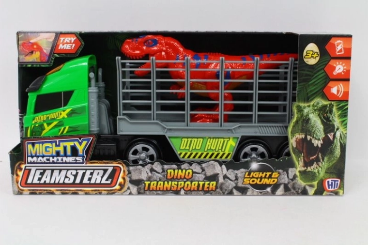 Teamsterz Mighty Machines dinoszauruszos szállítójármű fénnyel és hanggal