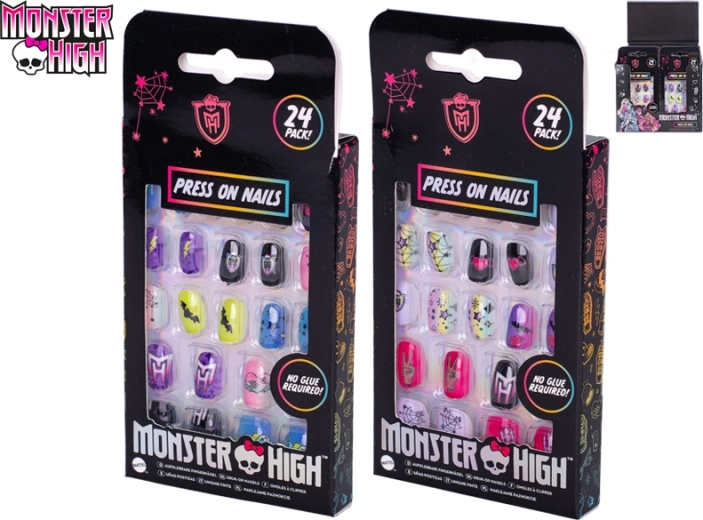 MONSTER HIGH gyerek öntapadós műkörmök – 24 db ragasztó nélkül