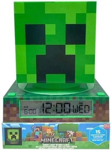 3D LED ébresztőórás lámpa Minecraft Creeper