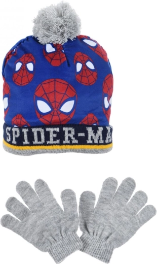 Gyermek Spiderman sapka és kesztyű