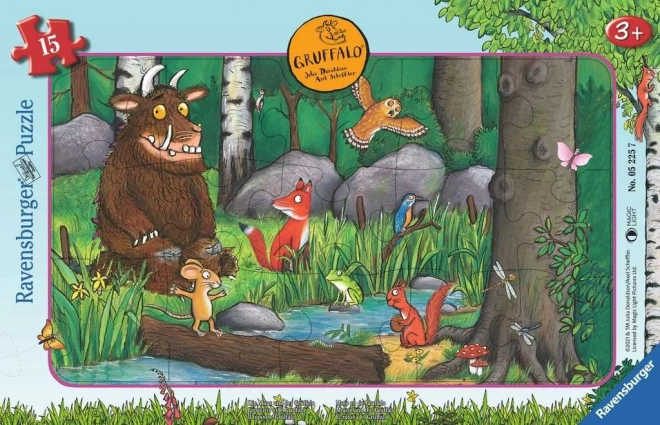 Puzzle Egér és Gruffalo Ravensburger-től, 15 darab