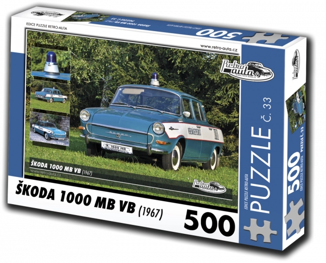 Retro autók puzzle Škoda 1000 MB VB (1967) 500 darab