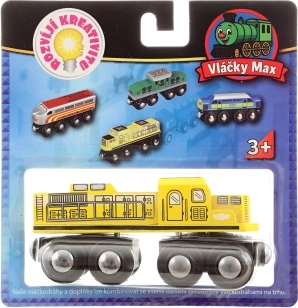 Vláčky Max sárga mozdony fa vasúti pályákhoz