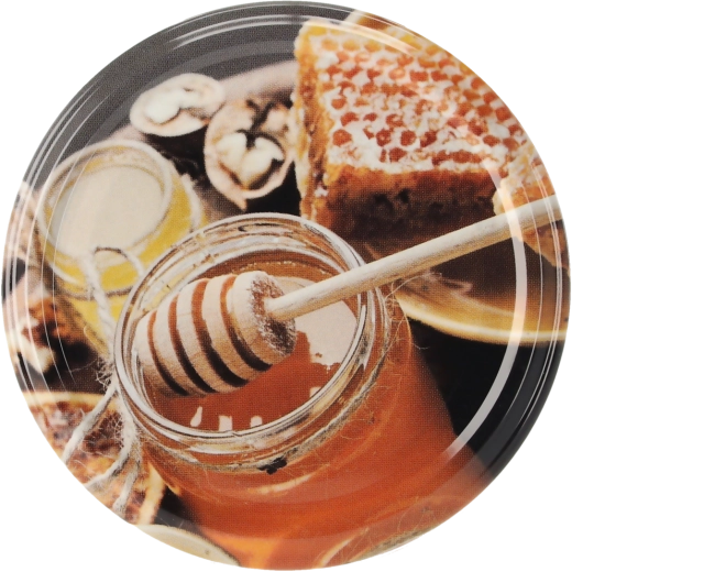 Méhmintás csavaros befőttesüveg-tetők fi 82