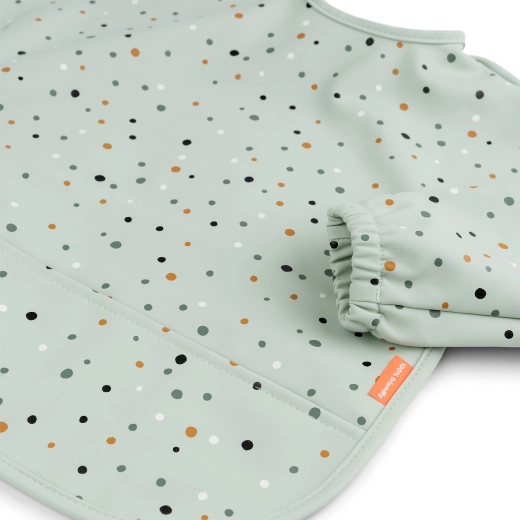 Done by Deer előke ujjakkal és zsebbel Happy dots zöld