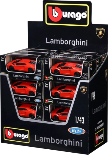 BBURAGO Street Fire Lamborghini 1:43 fém autómodell (24 db display)
