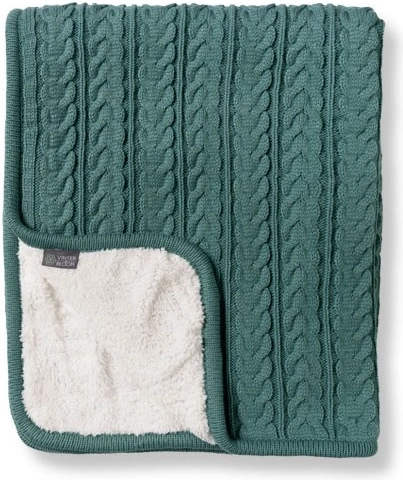 VINTER & BLOOM kétoldalas takaró Cuddly misty green