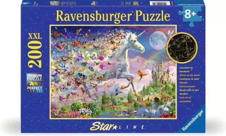 Ravensburger világító puzzle Pillangó unikornis XXL 200 darab