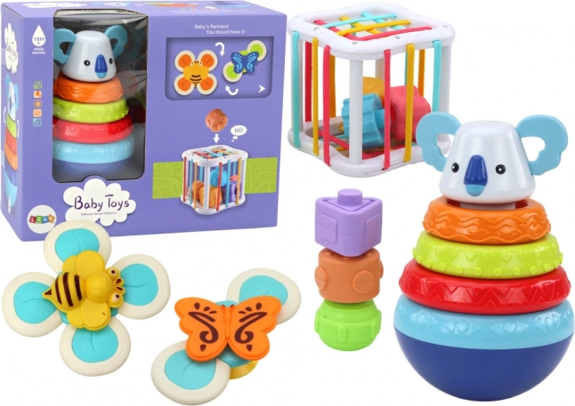 Érzékszervi játékok készlete Tower Koala Educational Cube Spinners
