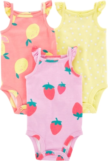Carter's ujjatlan baba body pántos Dots Fruit kislánynak, 3 db