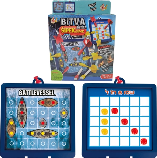 Studo Games darts csata – kétoldalas mágneses játék: 4 egy sorban és tengeri csata