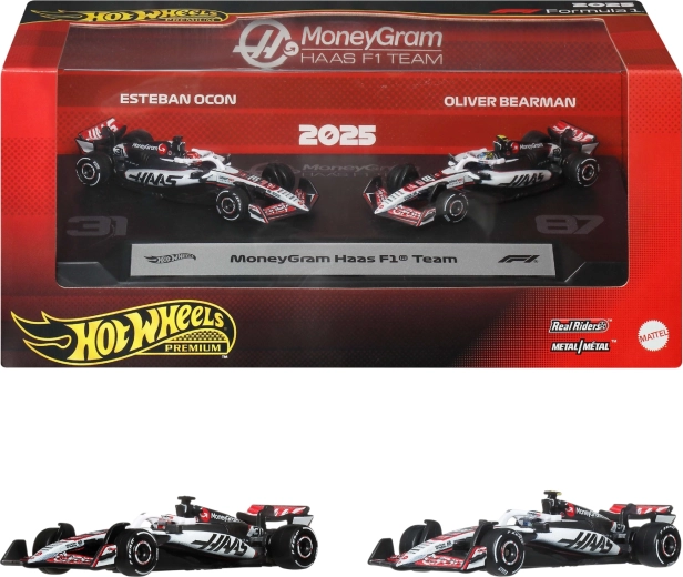 Hot Wheels Premium Formula 1 MoneyGram Haas prémium szett 2 fém F1 modelllel – Ocon és Bearman