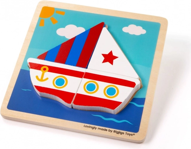 Fa betétes puzzle – Vitorlás