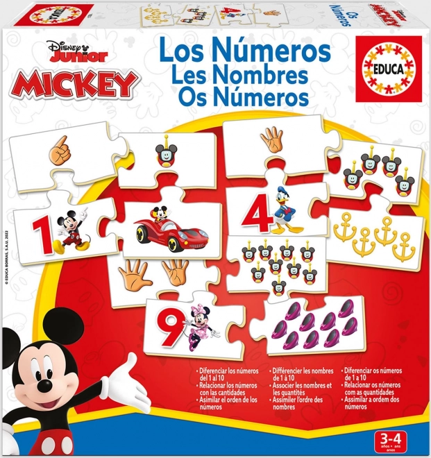 Educa puzzle Mickey és barátai – számolás 10×4 darab