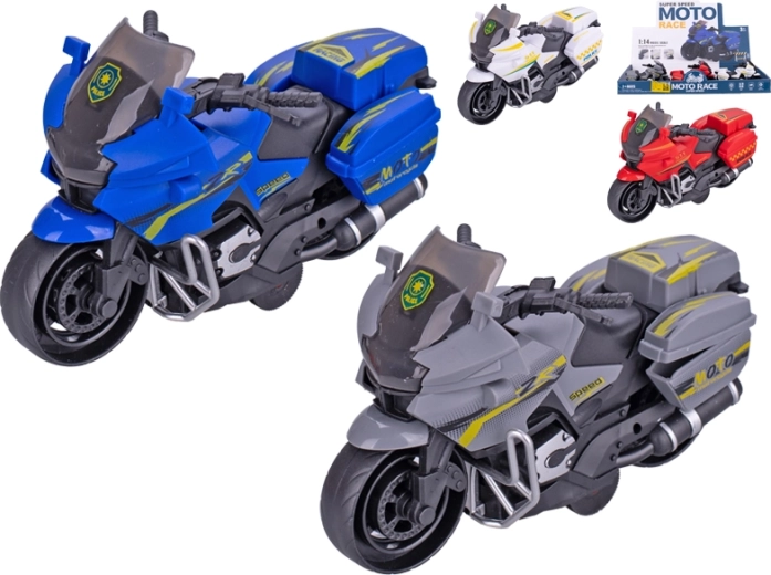 Rendőrmotor lendkerekes, 14 cm