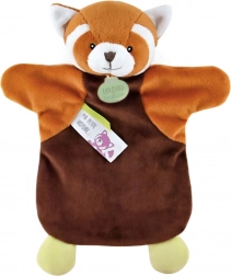 Piros panda plüss báb 25 cm