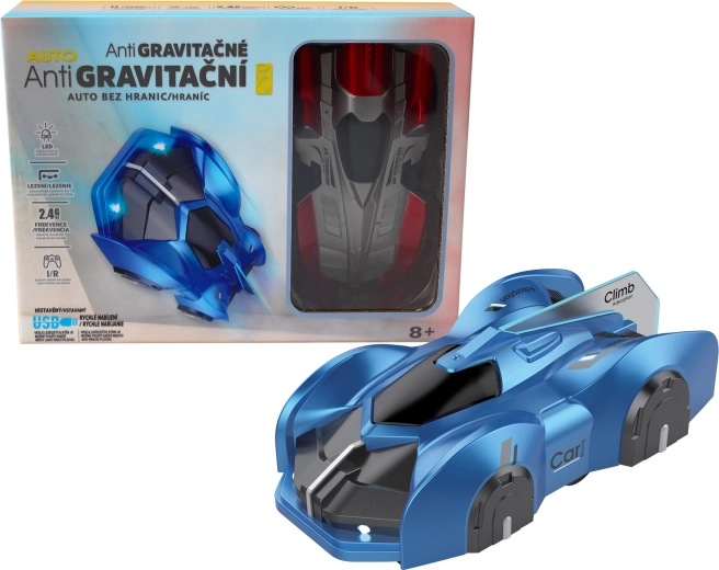 R/C antigravitációs autó falra és mennyezetre LED fényekkel