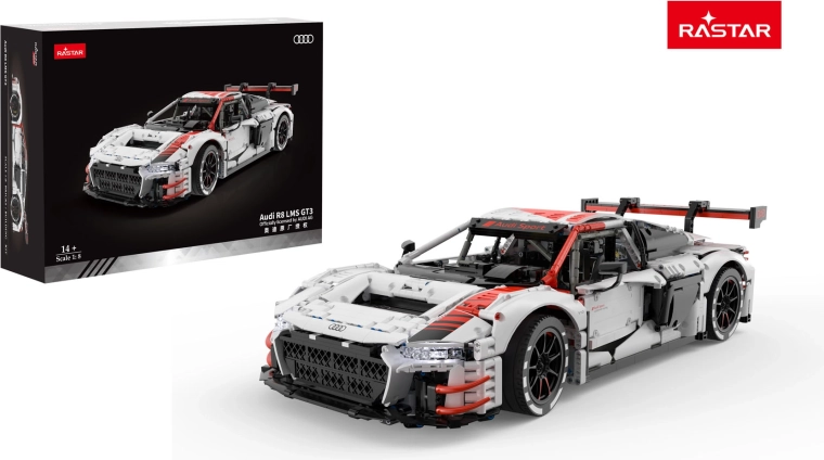 RASTAR Audi R8 LMS GT3 1:8 fehér autómodell építőkészlet