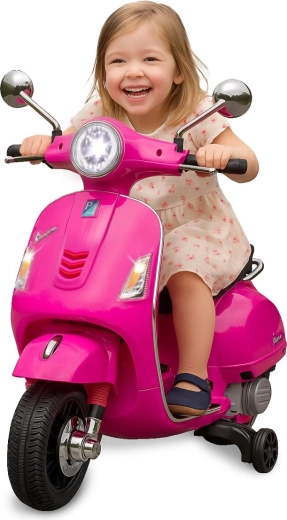 Gyermek elektromos Vespa GTS 125 robogó, rózsaszín