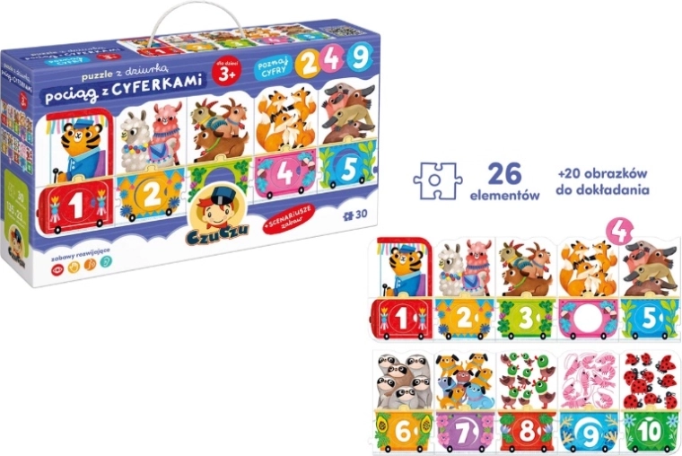 CzuCzu puzzle lyukacska vonat számokkal
