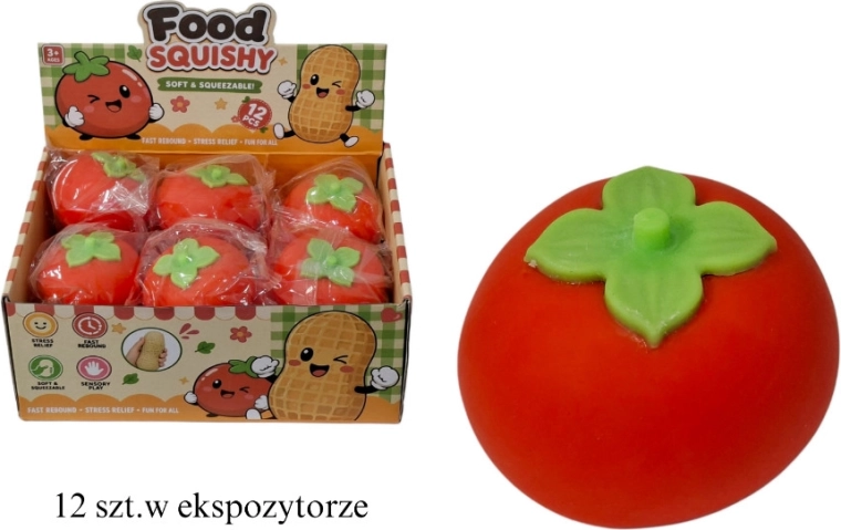 Paradicsom alakú nyomkodható stresszlabda – 1 db