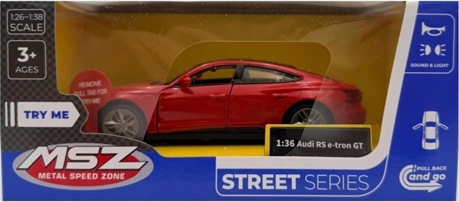Audi RS e-tron GT modell fénnyel és hanggal, piros