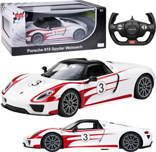 RC autó Porsche 918 Spyder Weissach 1:14 fehér – Rastar