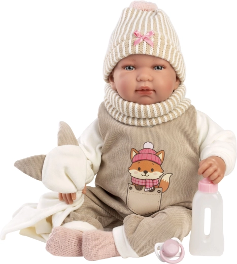 Llorens New born realisztikus újszülött baba hanggal 44 cm