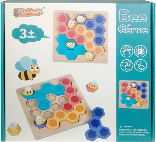 Fából készült oktatójáték Méhecskék és lépek