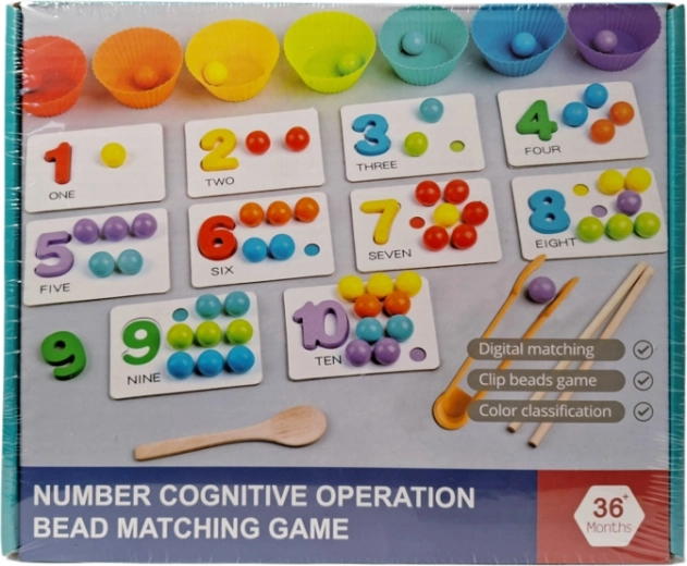 Fa oktatójáték – gyöngyök és számok párosítása