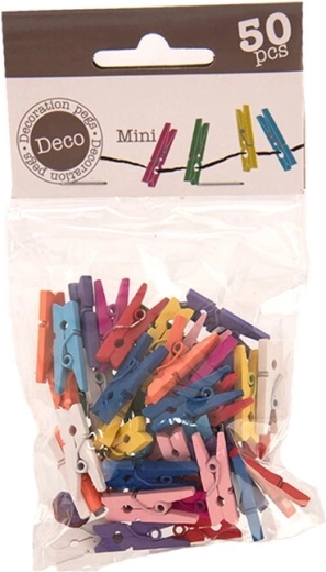 Színes fa mini csipeszek 2,5 cm (50 db)